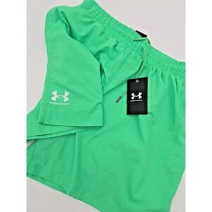 Under Armour Mens Green Volleyball Swim Shorts Trunks Small Pockets Loose Beach‎